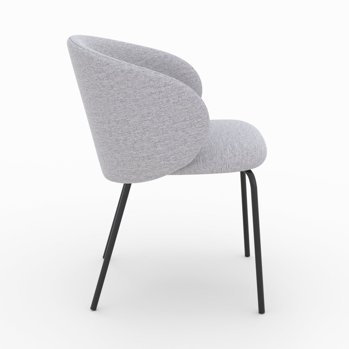 Lot de 2 chaises en tissu et pieds en métal - VICTORIA gris clair, MAISON PAVANE