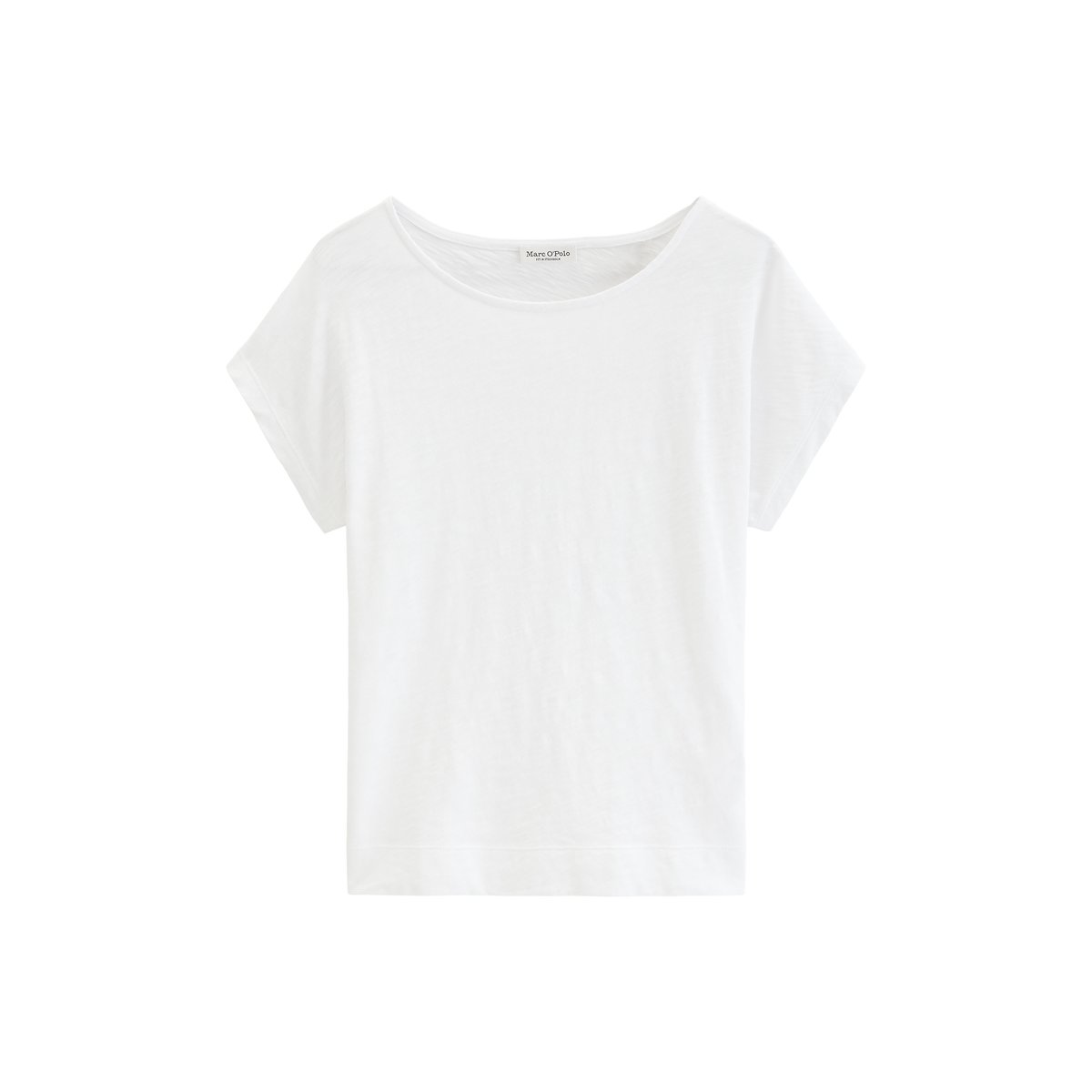 T-shirt DfC regular en jersey slub doux en coton blanc, MARC O'POLO