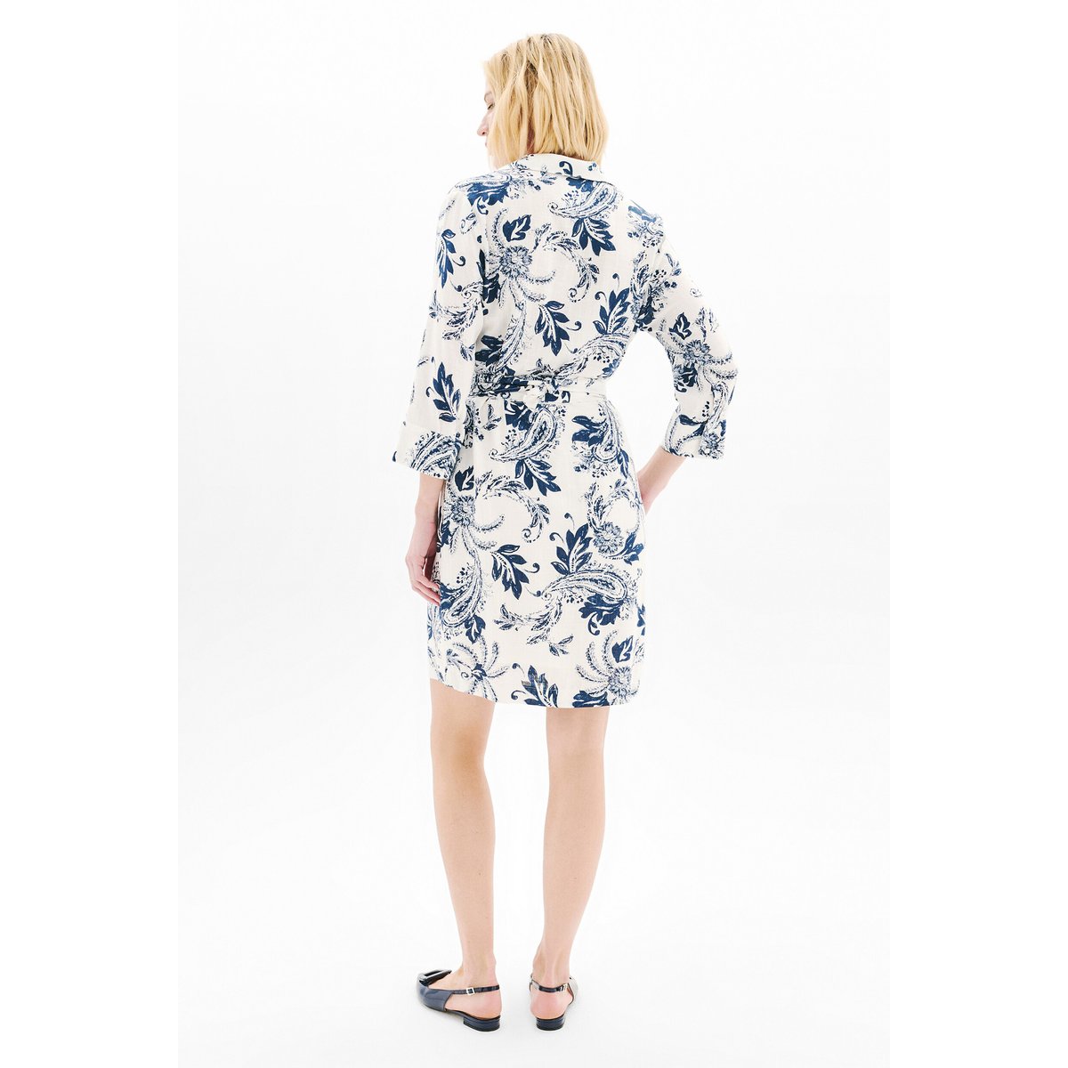 Robe courte en lin LAURANE ivoire, CAROLL