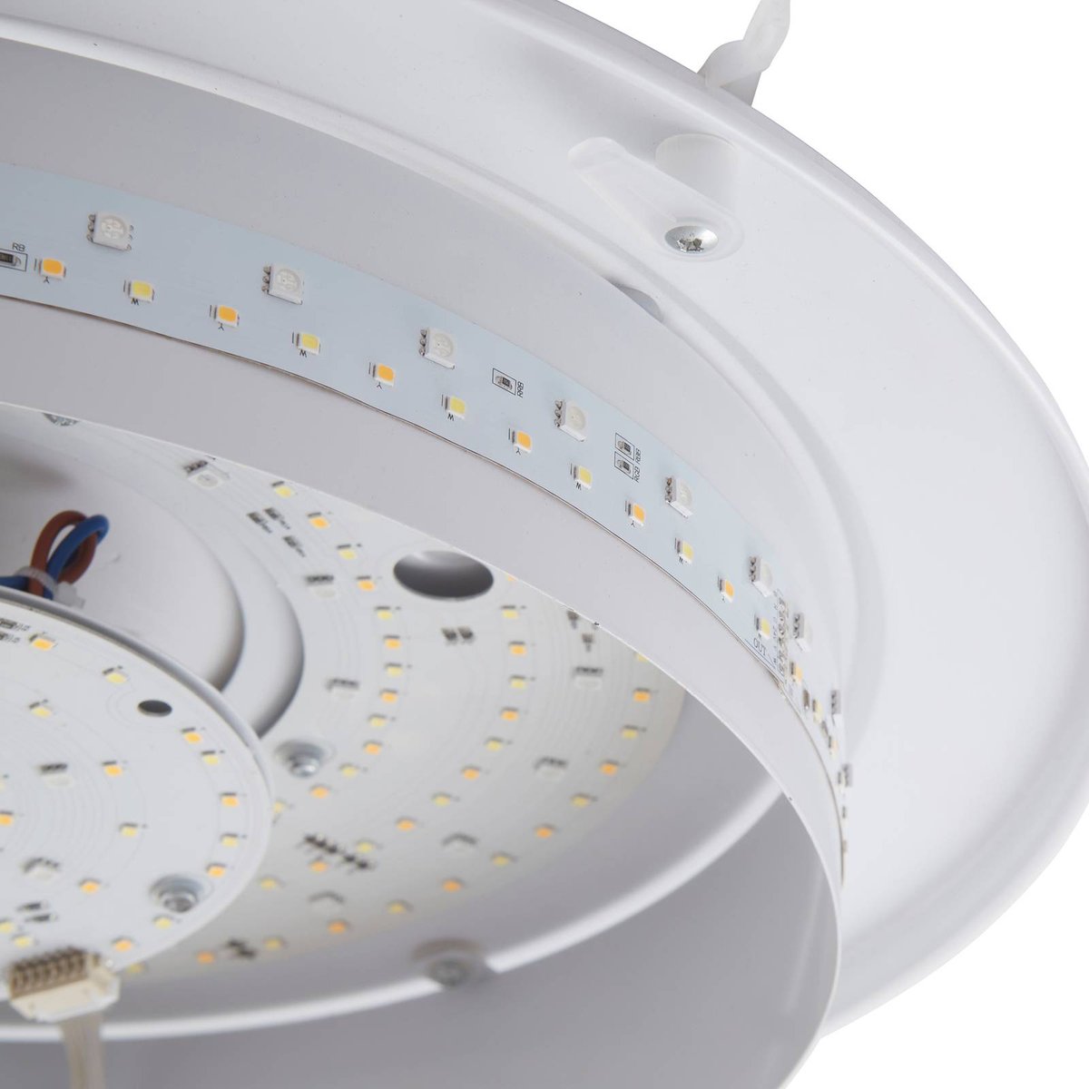 Plafonnier moderneLED, Felecina blanc, argenté, LINDBY