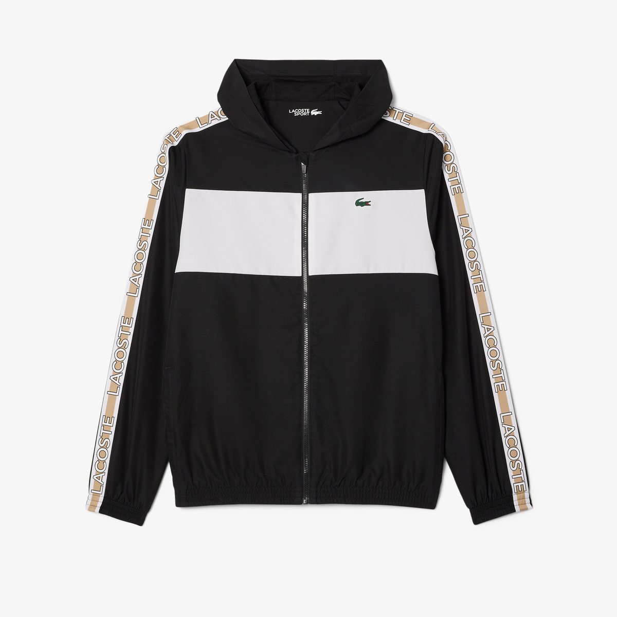 Veste Tennis color-block bandes griffées noir-258, LACOSTE