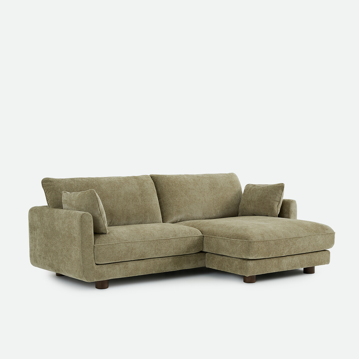 Divano letto angolare a 3 posti in ciniglia jacquard, EMILIO verde salvia, LA REDOUTE INTERIEURS