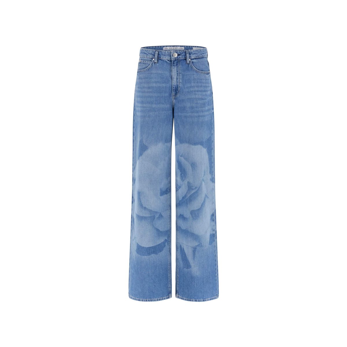 Jeans À Jambe Large Imprimés bleu, GUESS