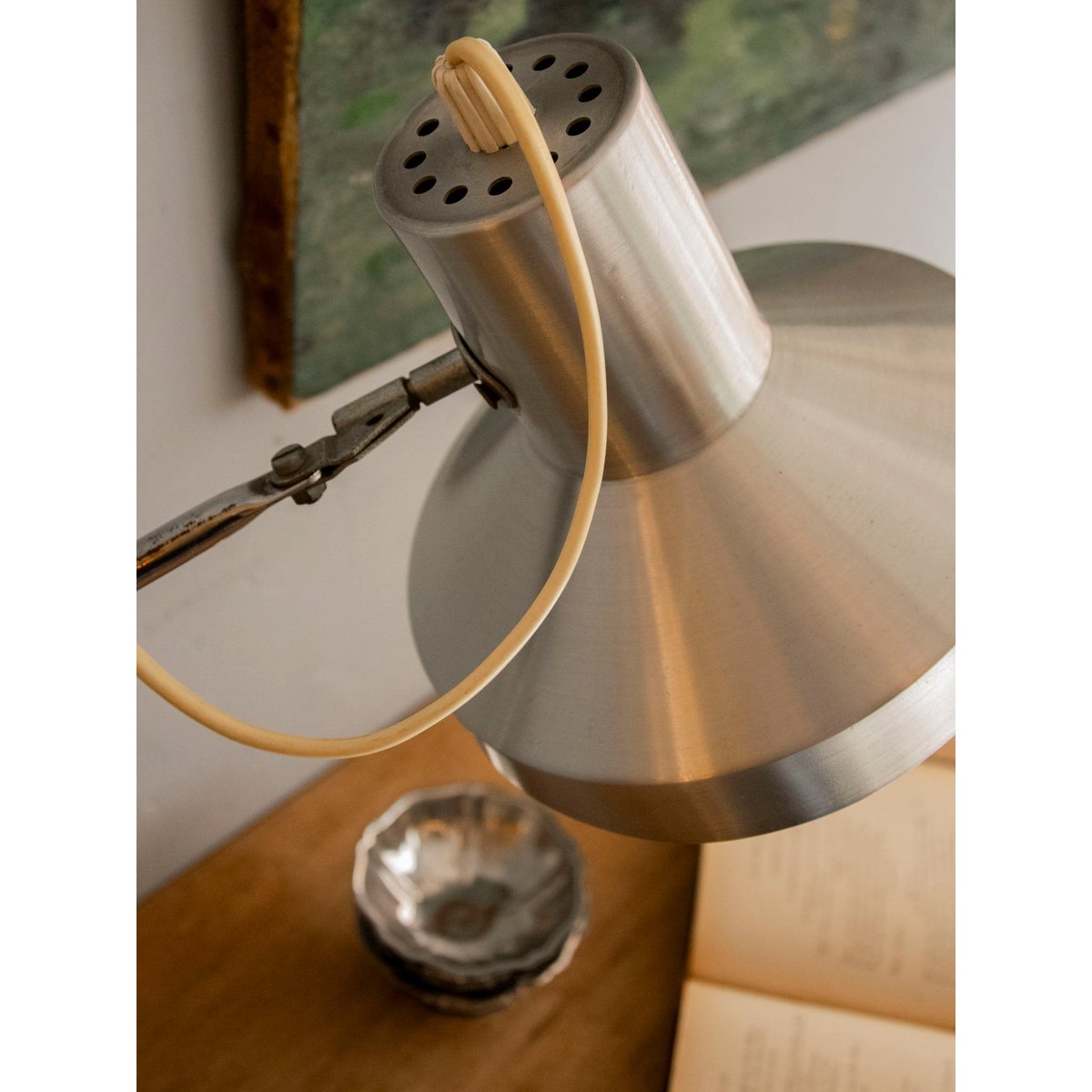 Lampe industrielle en inox Suzanne N°641 - Bon état métal, DEBONGOUT