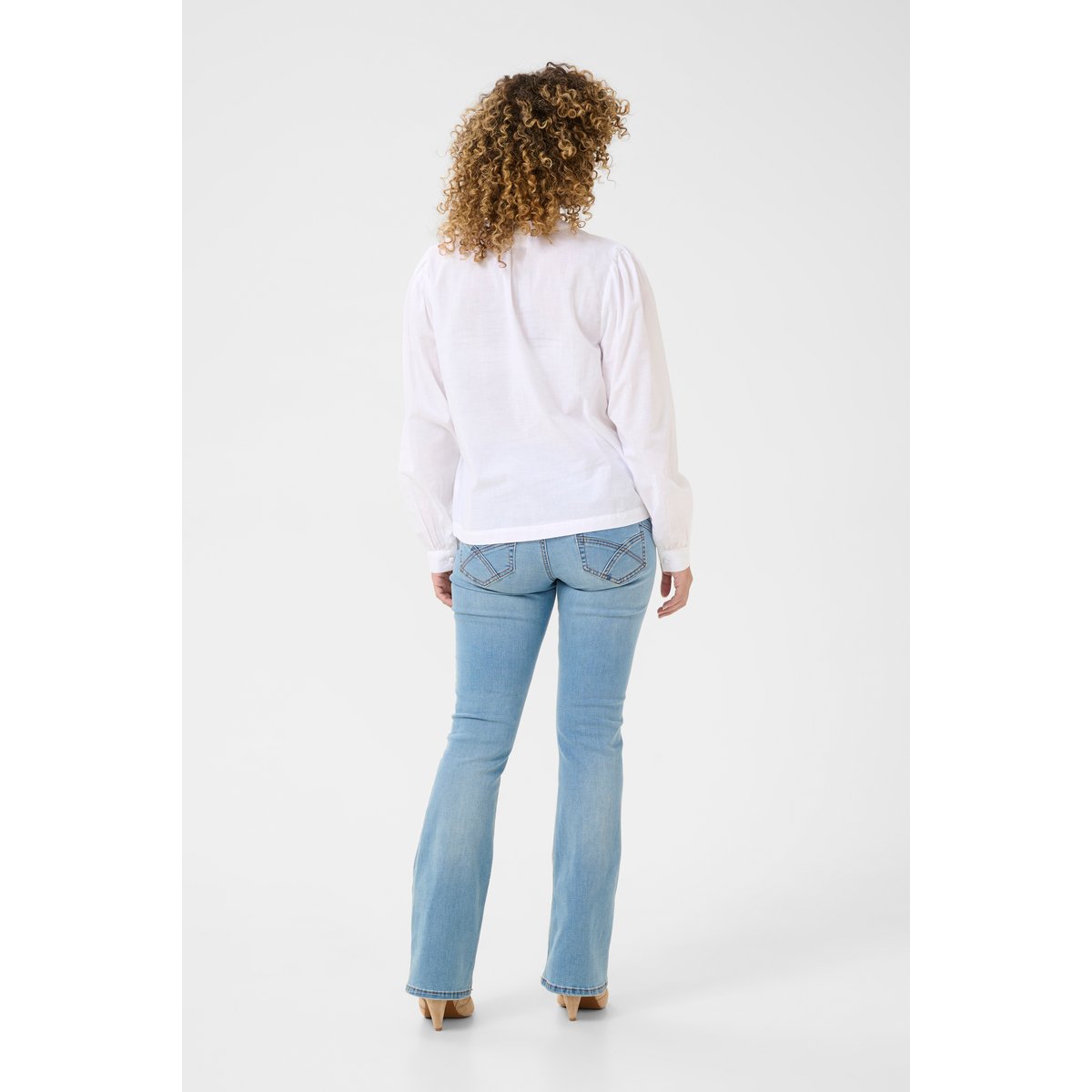 Blouse with long sleeve blanc snow white, CREAM