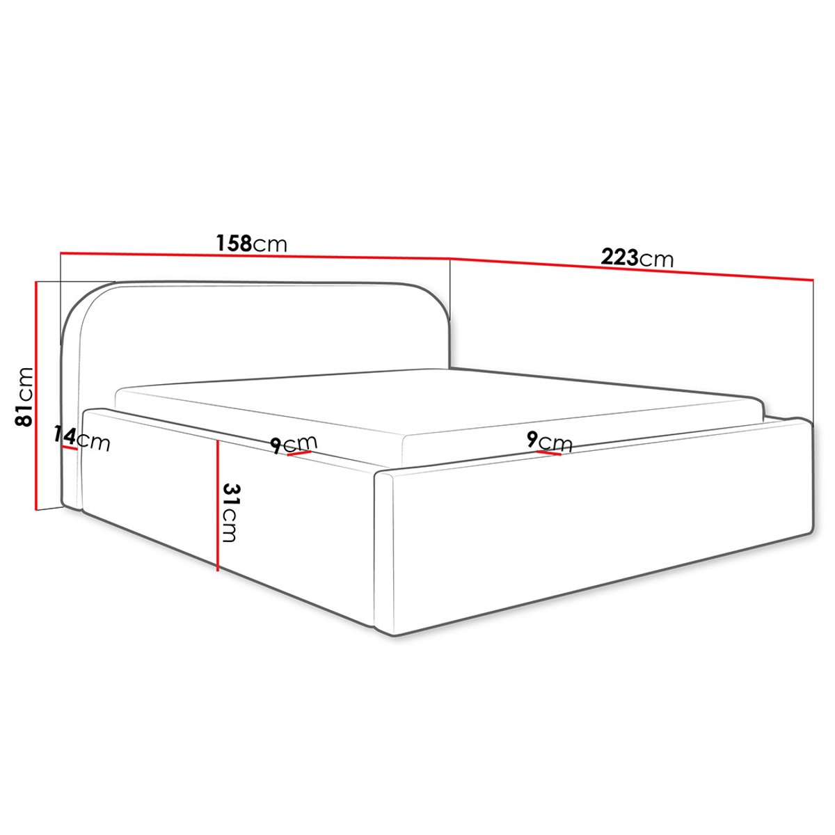 Lit coffre - ORANE gris, BEST MOBILIER
