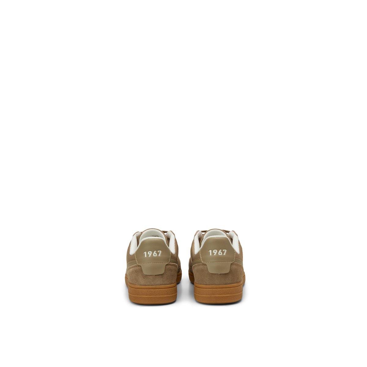 Sneaker modèle Charlie en cuir velours doux beige, MARC O'POLO