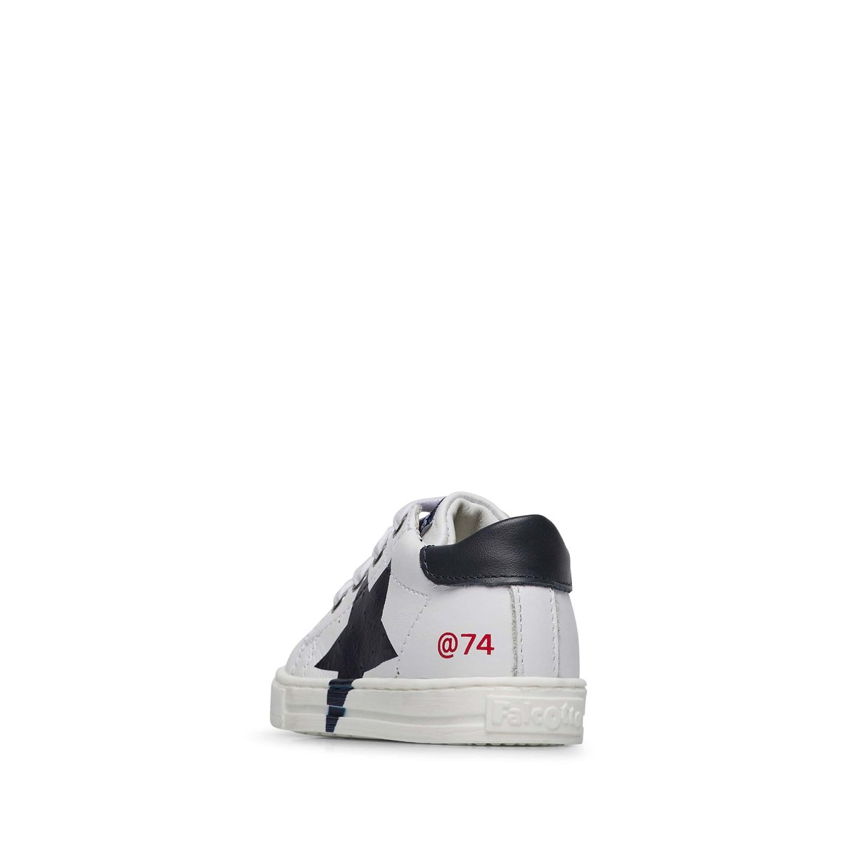 Sneakers en cuir avec étoile SALAZAR 3 blanc-bleu, FALCOTTO
