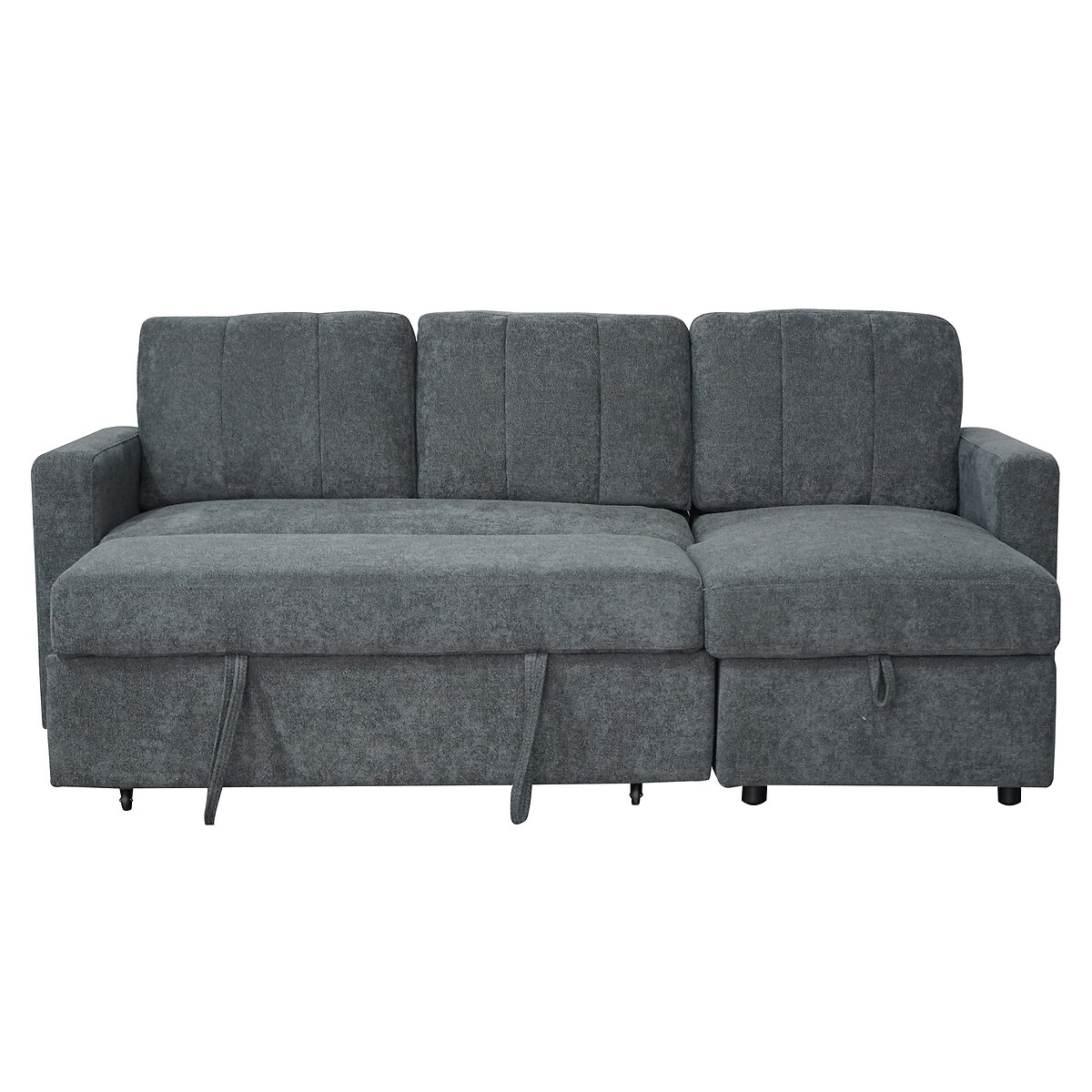 Nexis Soft Wool 3 Seater Corner Sofa Bed with Storage Chaise (Right Facing) charcoal, ASPIRE