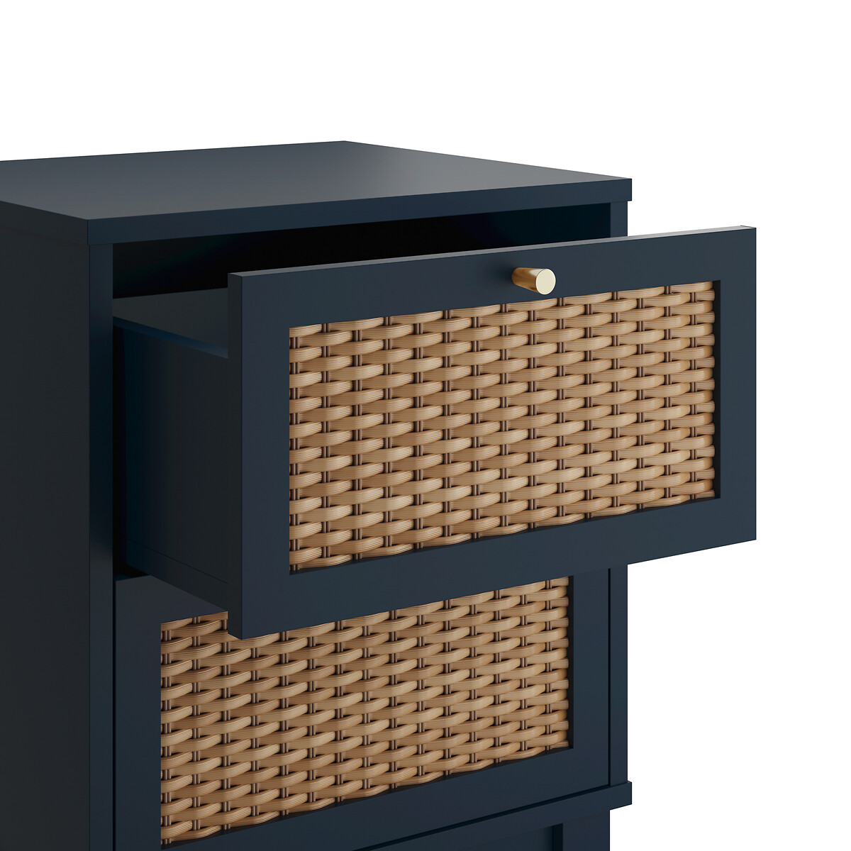 Carmine Rattan 1 Drawer Bedside Table blue, SO'HOME