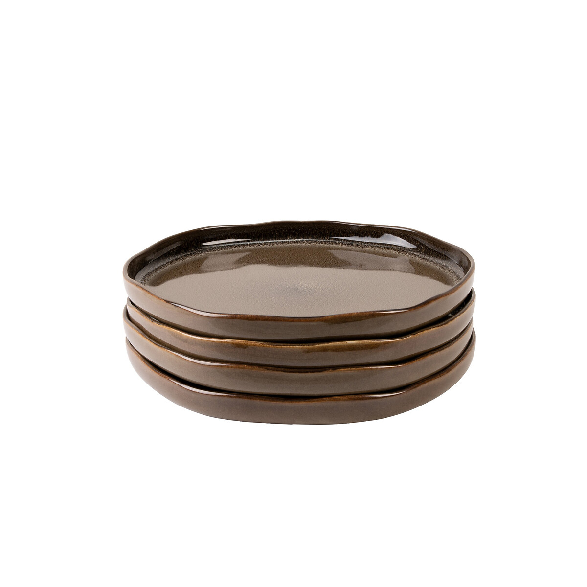 MADE.COM Set of 4 Vinnie Side Plates in Brown brown , MADE