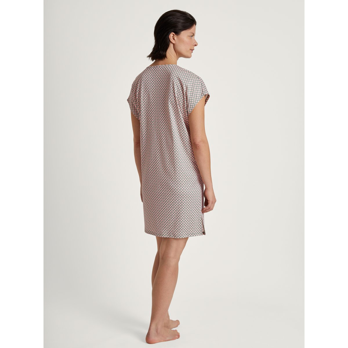 Chemise de nuit, longueur 90cm manches courtes Coton NIGHTWEAR XTRA vert laurier, CALIDA