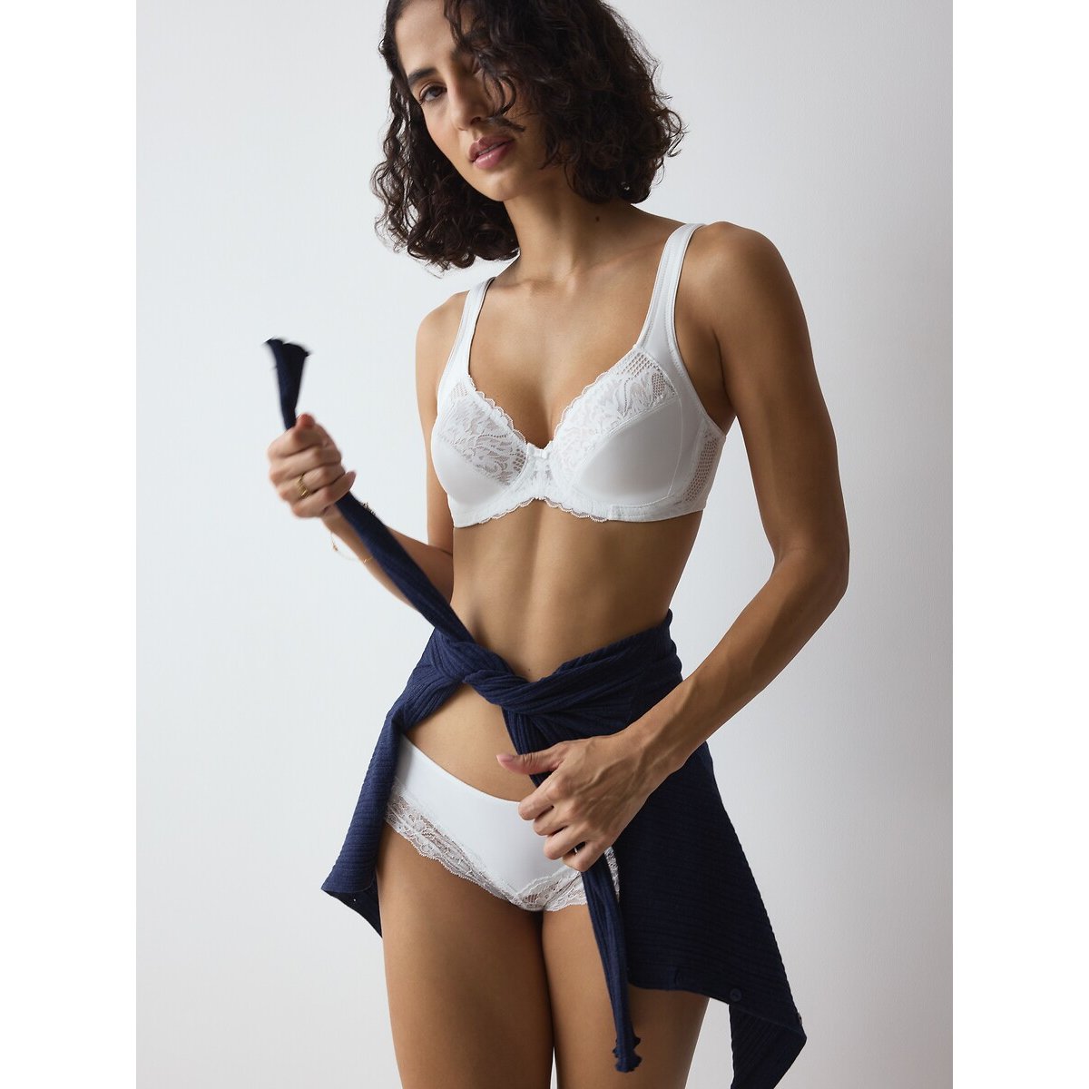 Soutien-gorge emboitant Modern lace+Cotton blanc, TRIUMPH
