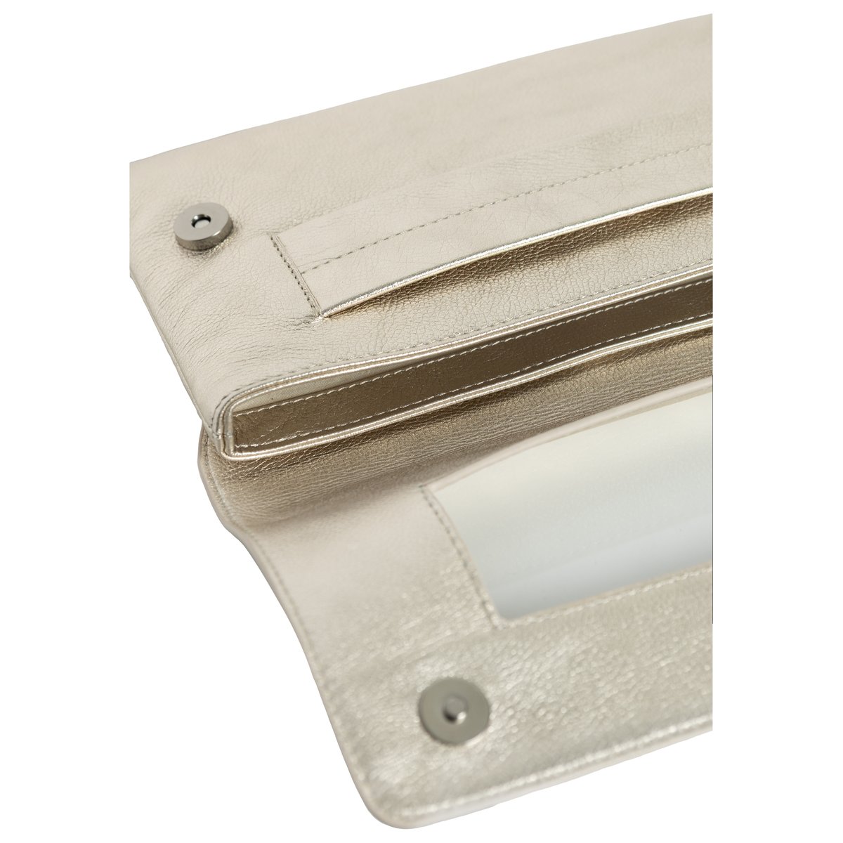 Pochette cuir métallisé champagne, IKKS