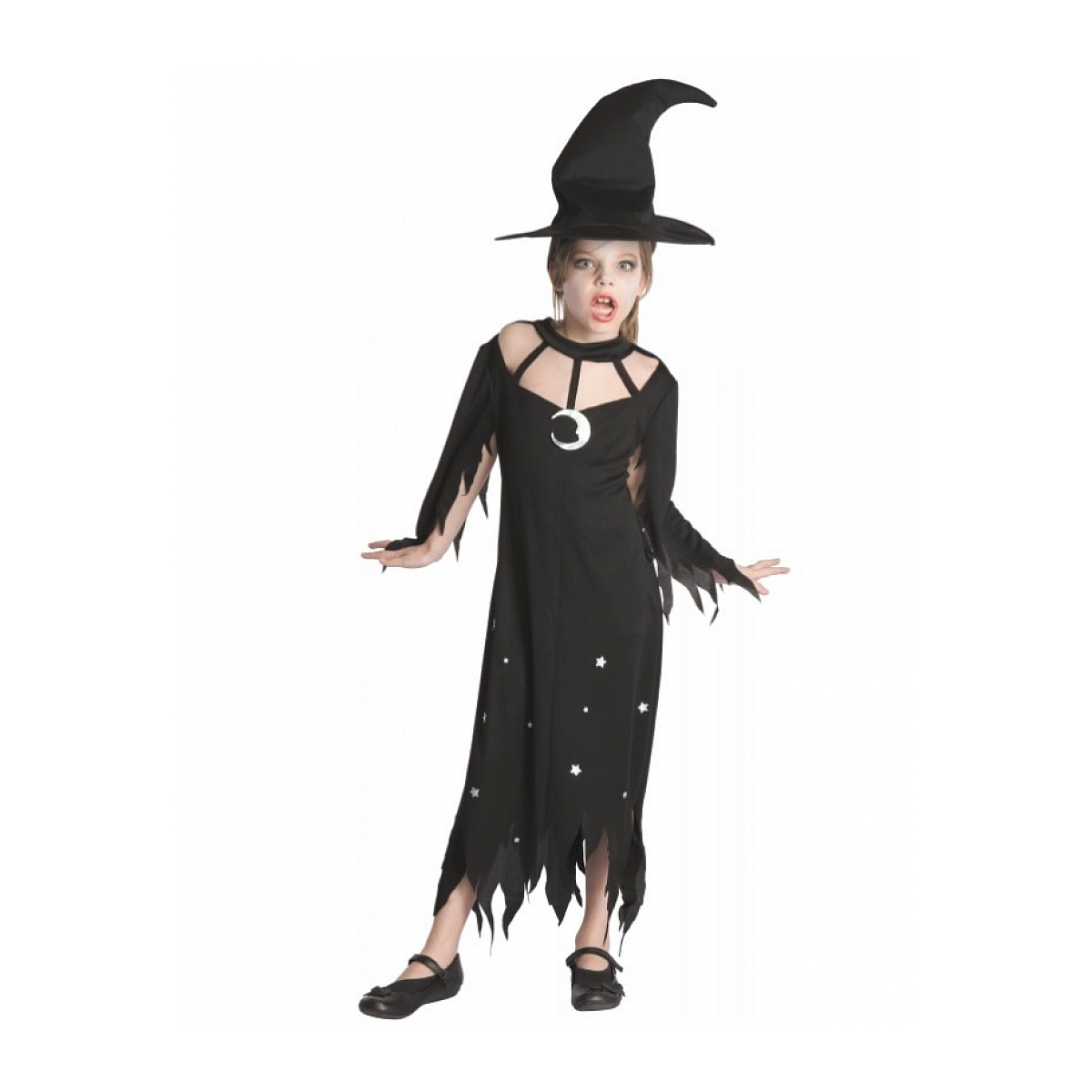 Costume DIY Robe noir sorciere 4-6 ans couleur unique, PARTY PRO