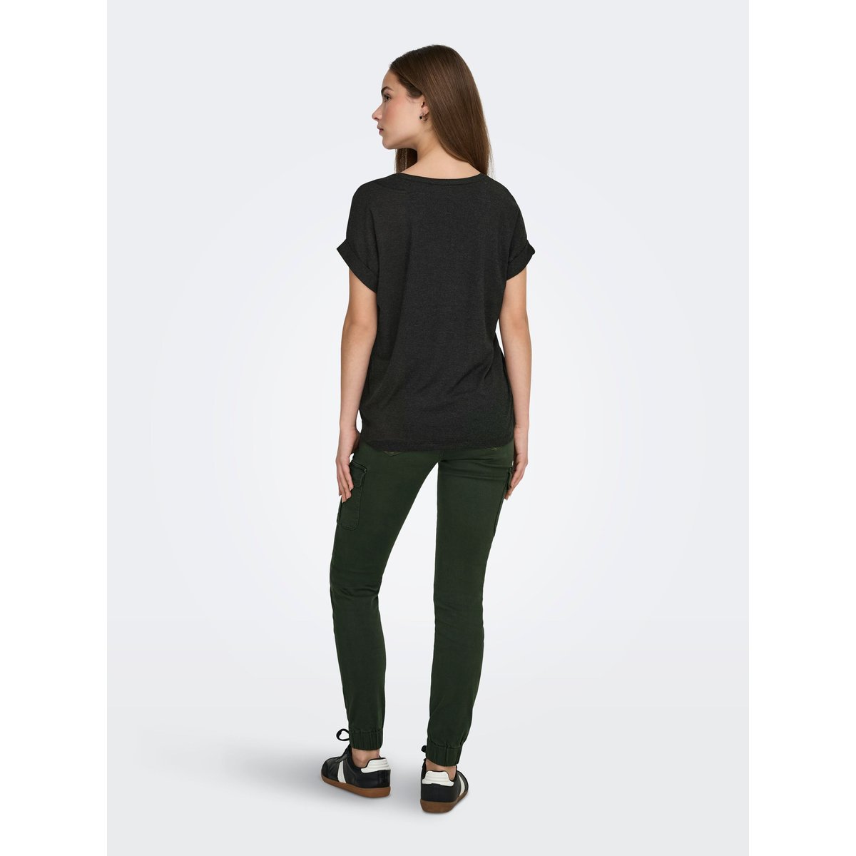 T-shirt manches courtes gris anthracite, ONLY