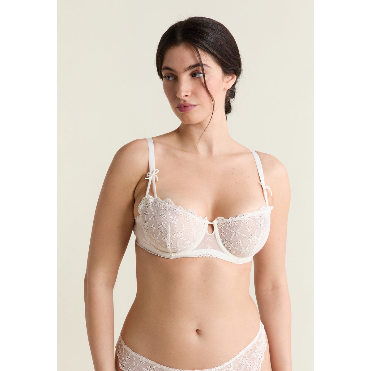 Soutien-gorge N.9 - Balconnet avec broderie JANE ecru, ETAM