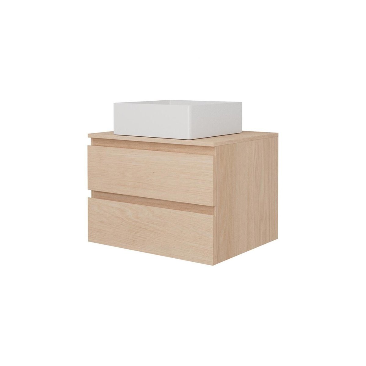 Ensemble meuble simple vasque 60 cm + vasque SORRENTO chêne, MOB IN