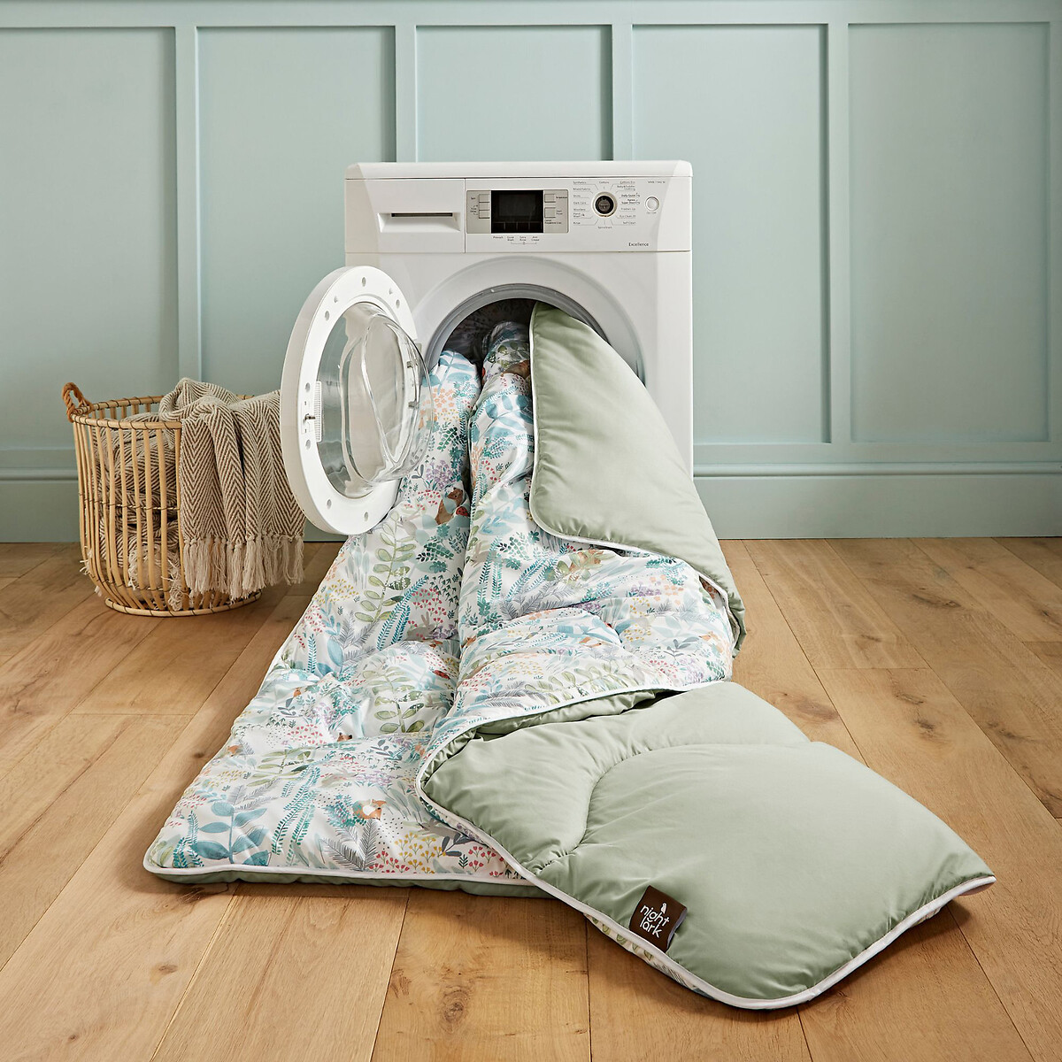 10.5 Tog Into The Woods Coverless Duvet and Pillowcase Set green, NIGHT LARK