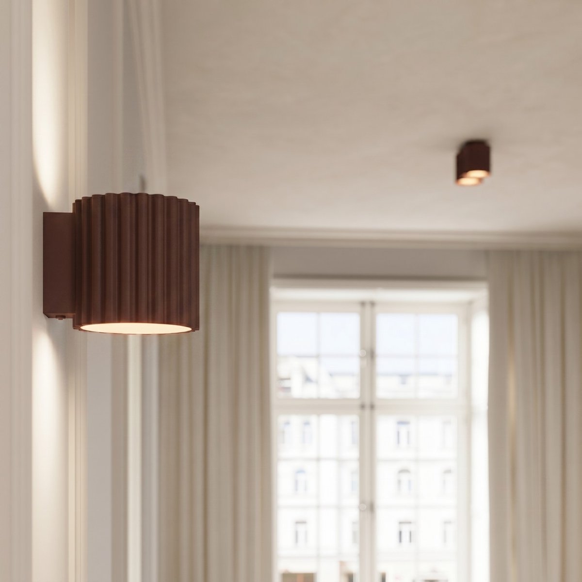 Plafonnier Aluminium Marron Gx53 2 AURA marron, EDEN