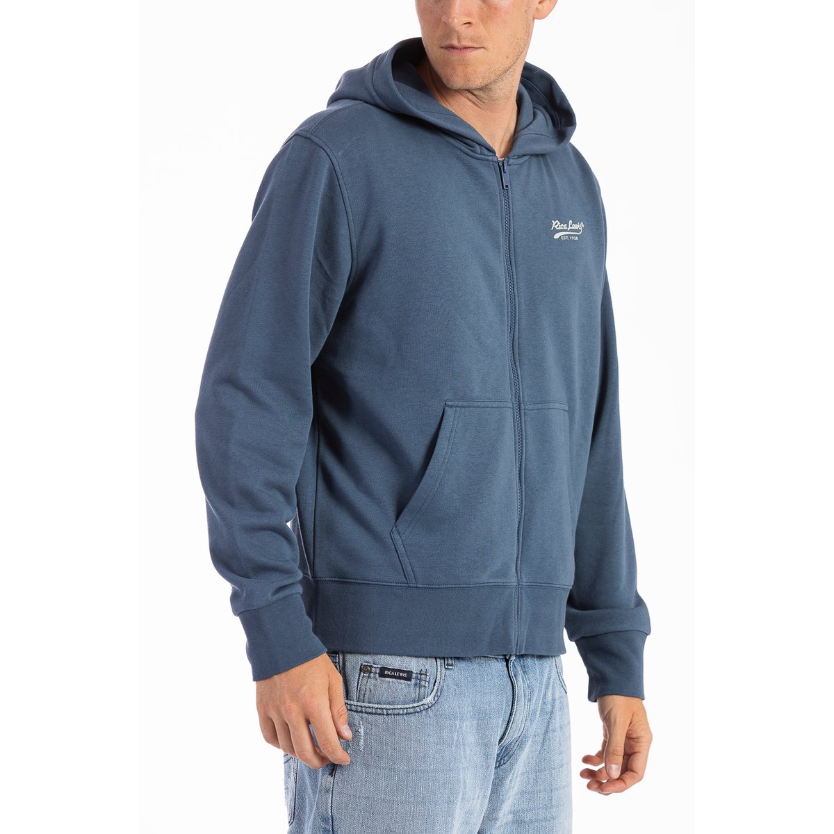 Sweat à capuche fermeture zippée LAUROS bleu, RICA LEWIS