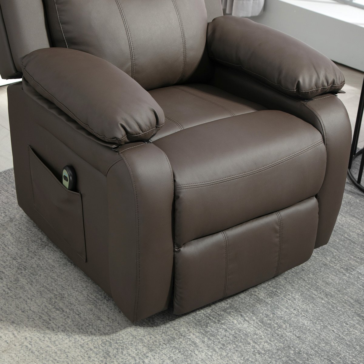 Fauteuil releveur électrique PU Marron marron foncé, HOMCOM