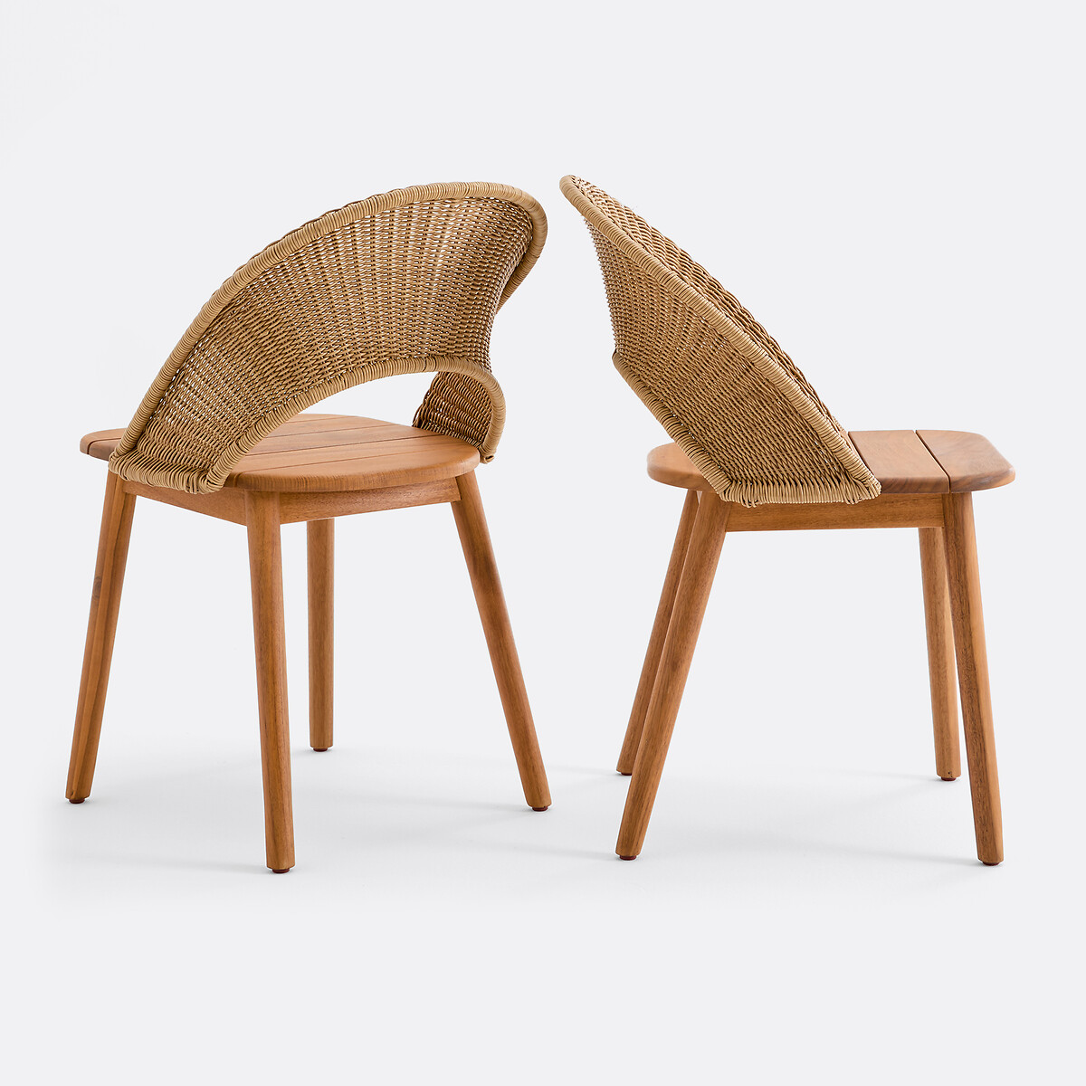 Lot de 2 chaises de jardin en acacia massif, ELISOLE naturel, LA REDOUTE INTERIEURS
