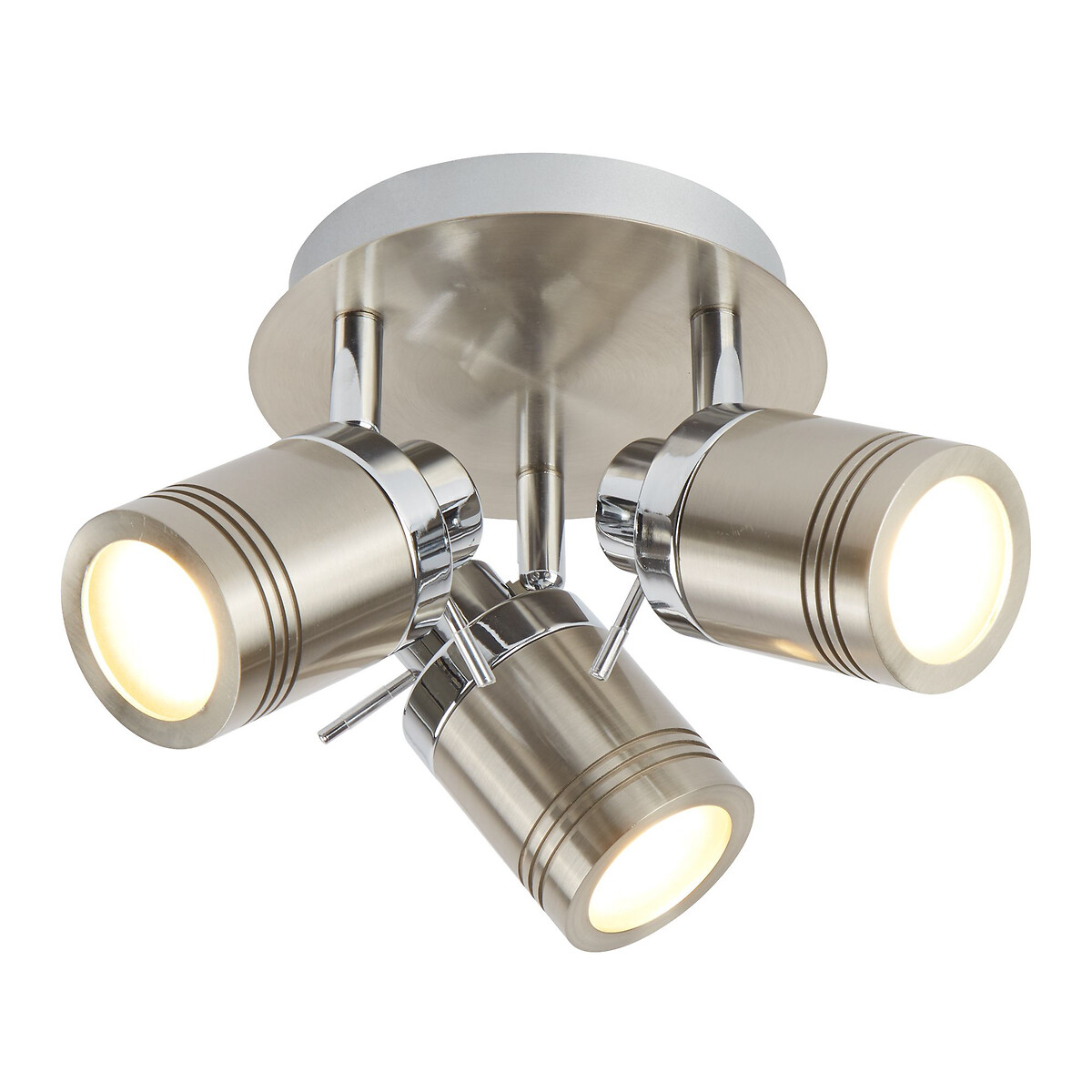 Seoul 3-Light Bathroom Ceiling Spot Light in Satin Silver silver-coloured, SO'HOME