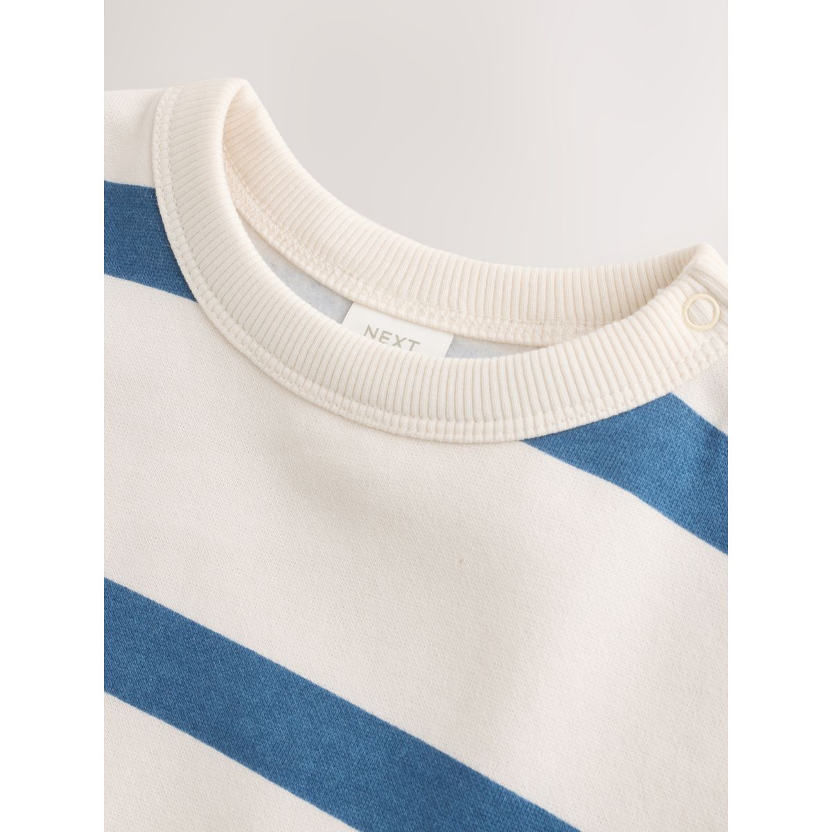 Barboteuse sweat baby rayure bleu/écru, NEXT