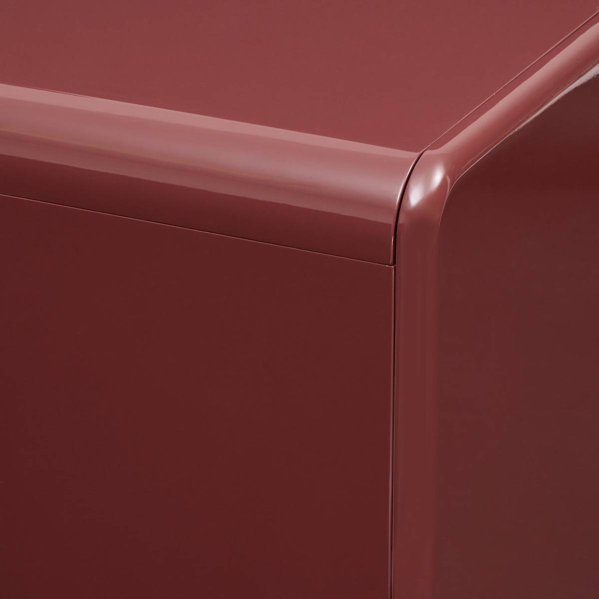 Buffet carré 2 portes finition glossy DOUGLAS bordeaux, ATMOSPHERA