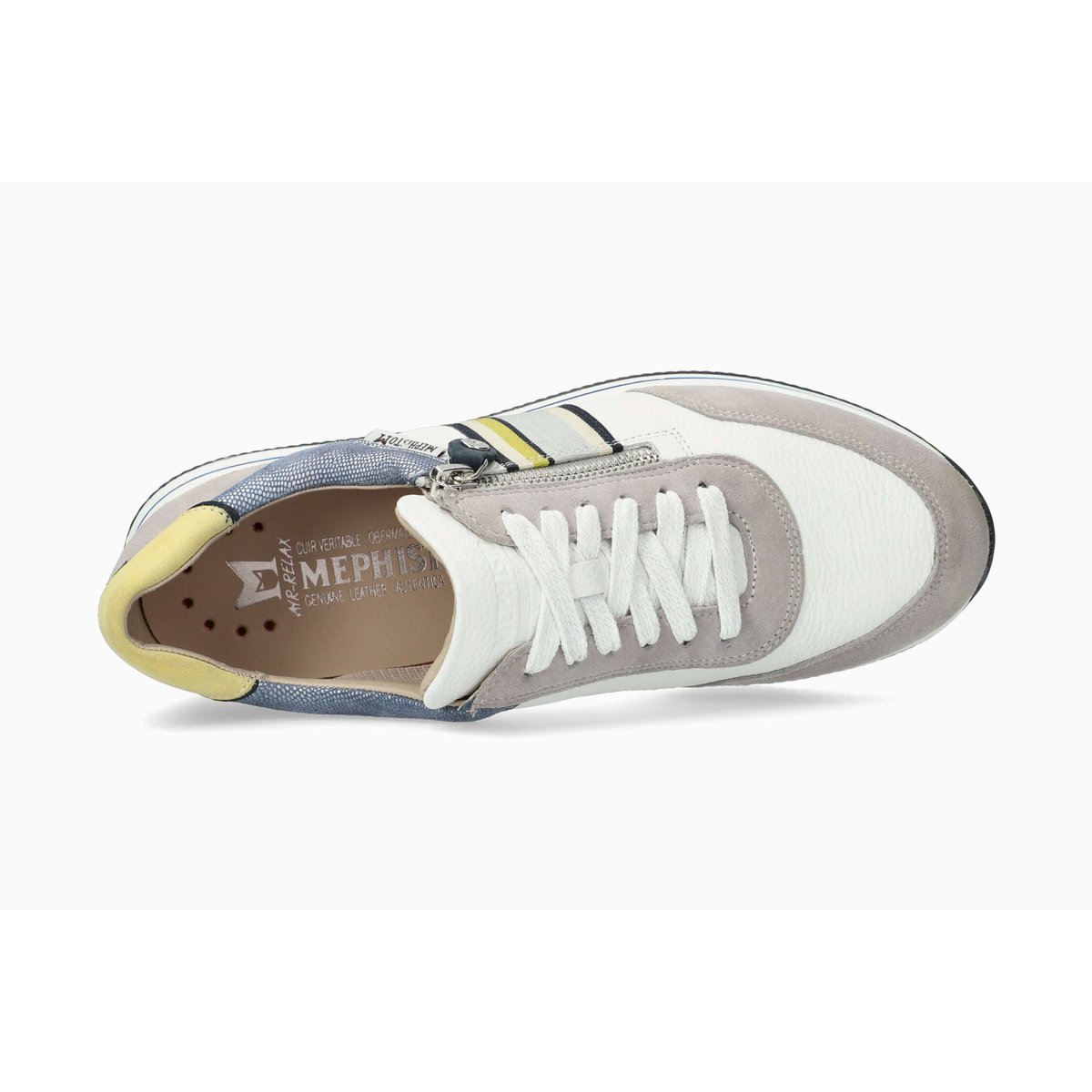 Baskets en cuir LUCILLE gris light grey p5144525, MEPHISTO