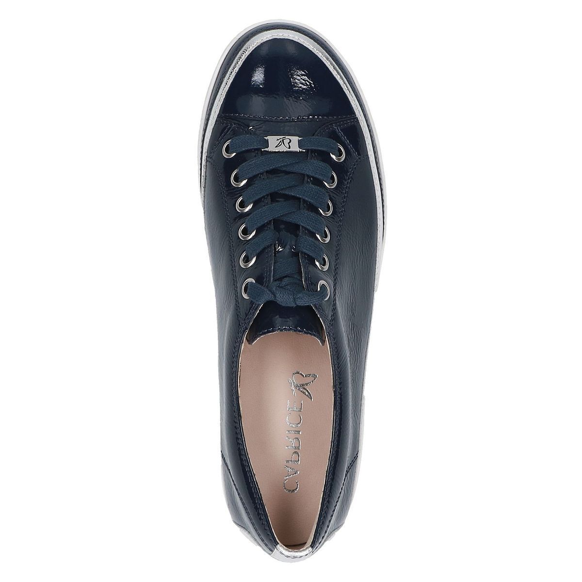 Basket en cuir bleu blue océan combiné, CAPRICE
