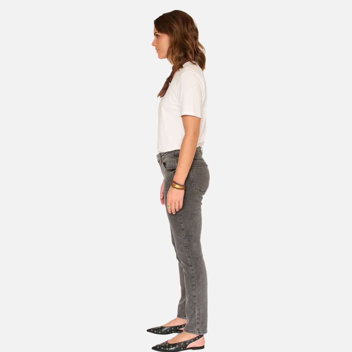 Jean THE BIRKIN POWER STRETCH 26s gris délavé, MKT STUDIO
