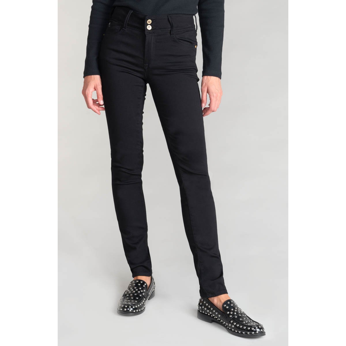 Jean slim, taille standard black, LE TEMPS DES CERISES