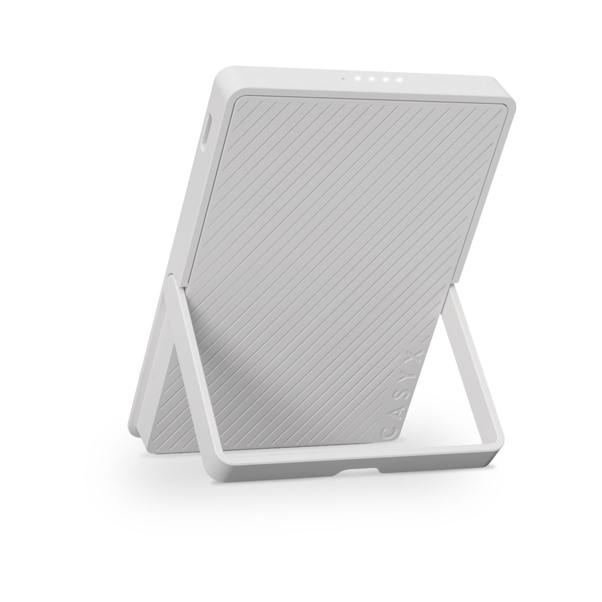 Batterie externe 5000 mAh Qi2 MagSafe avec bequille gris couleur unique, CASYX