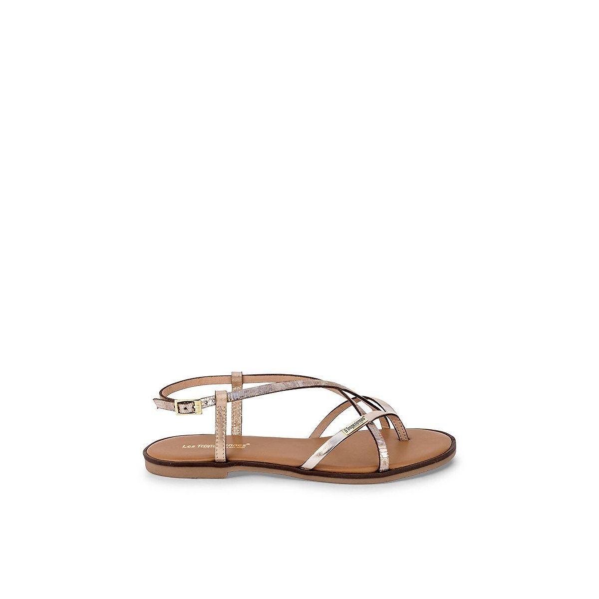 Platte sandalen van leer Monagum goudkleur, LES TROPEZIENNES PAR M.BELARBI