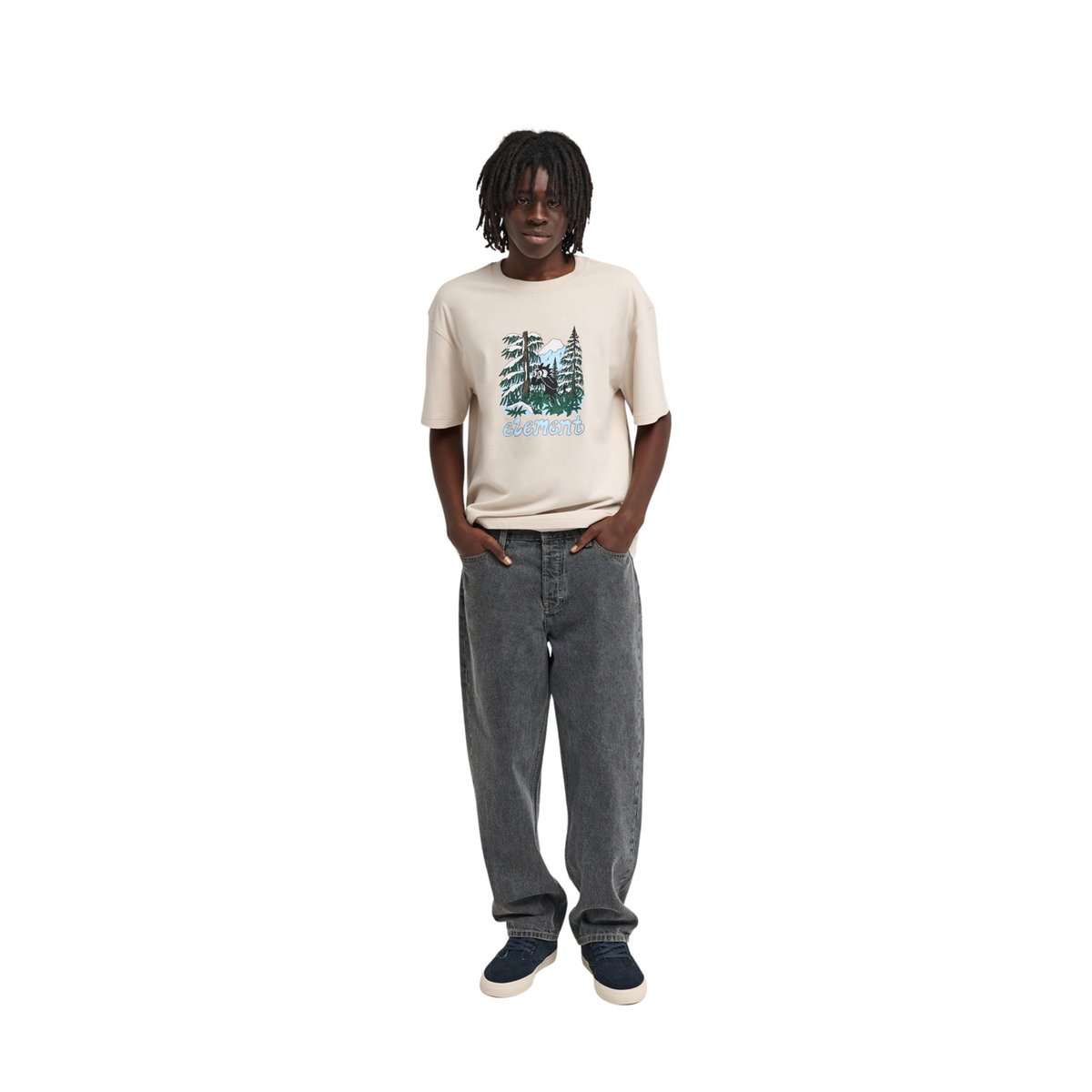 T-Shirt manches courtes WATCHING beige oat milk, ELEMENT