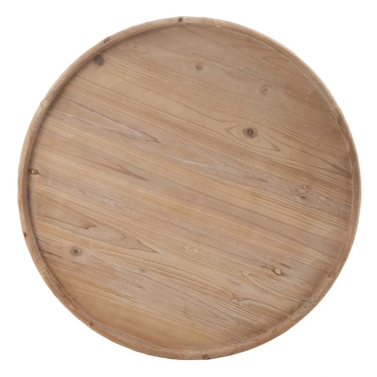 Table basse en bois patiné - ROUNDY blanc, MATHI DESIGN