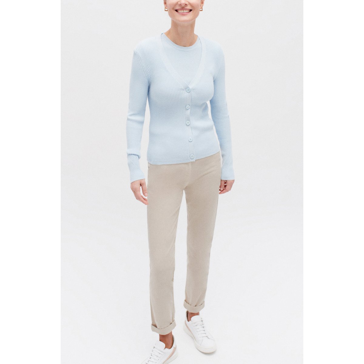 Pantalon slim ceinturé ADELMOB sable, CAROLL