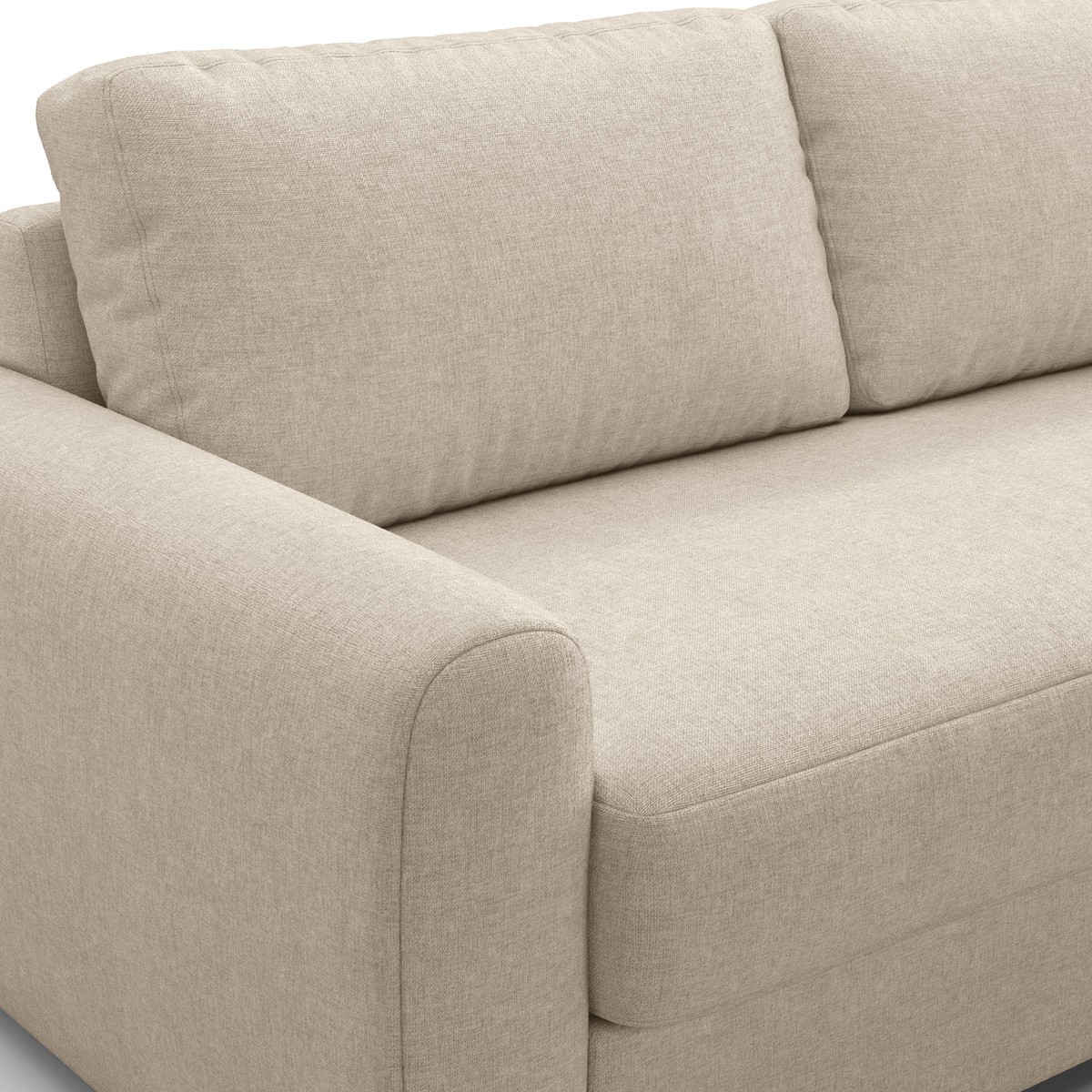 Canapé droit convertible 3 places en tissu chenille - ouverture express - SALVIA beige, HOMIFAB