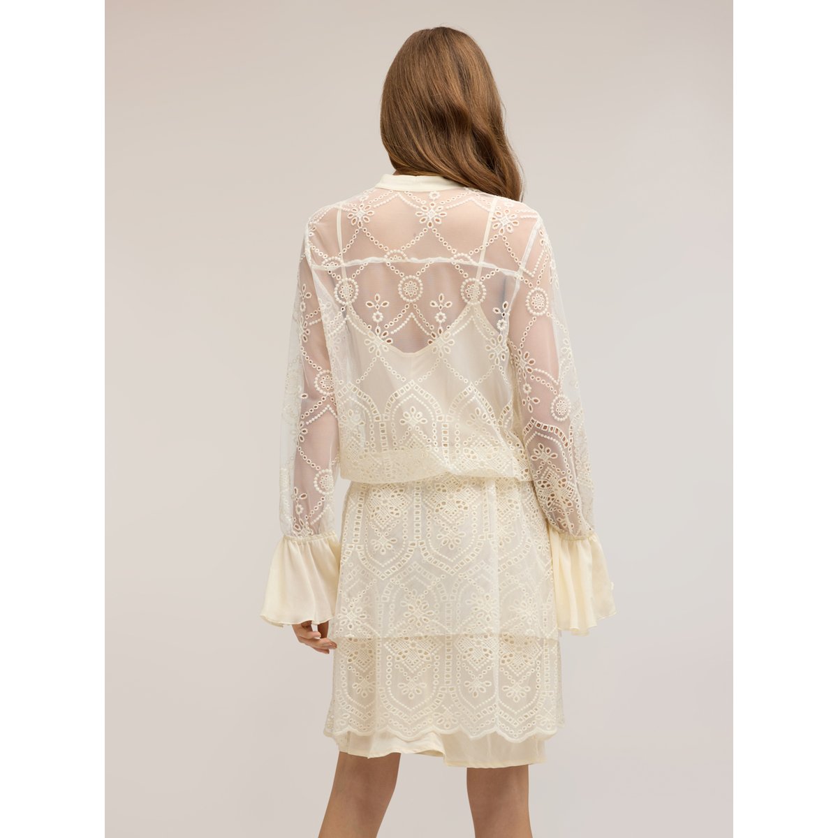 Robe chemisier brodée blanc, MOTIVI