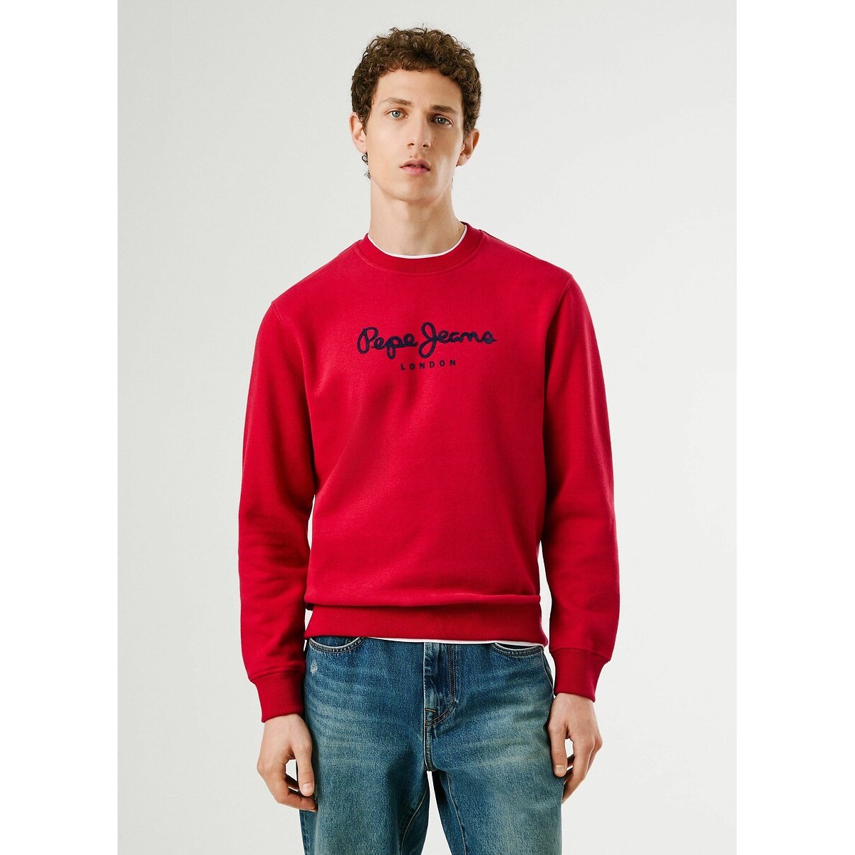 Sweat col rond Macbeth rouge, PEPE JEANS