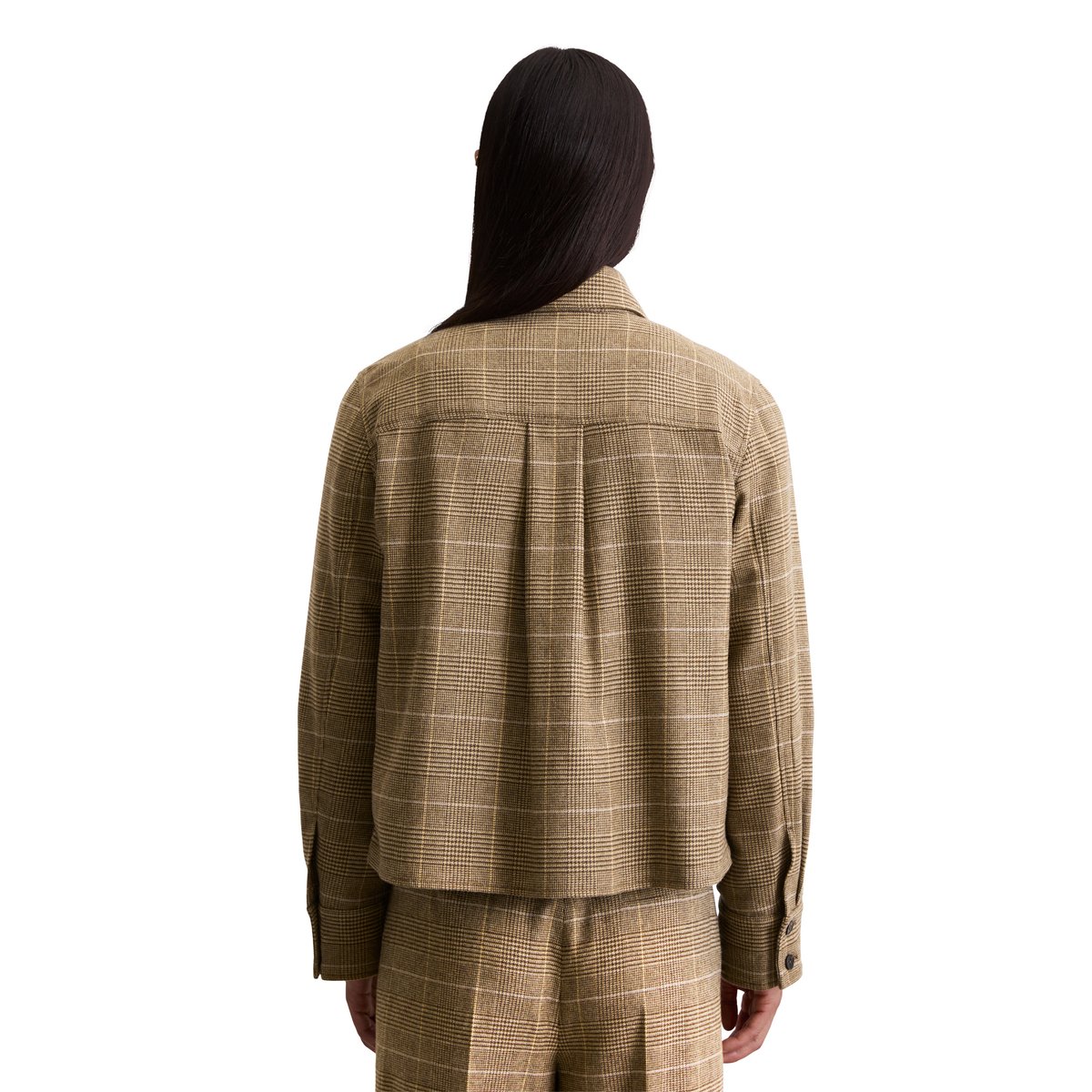 Survêtement cropped régulier avec carreaux glencheck marron, MARC O'POLO