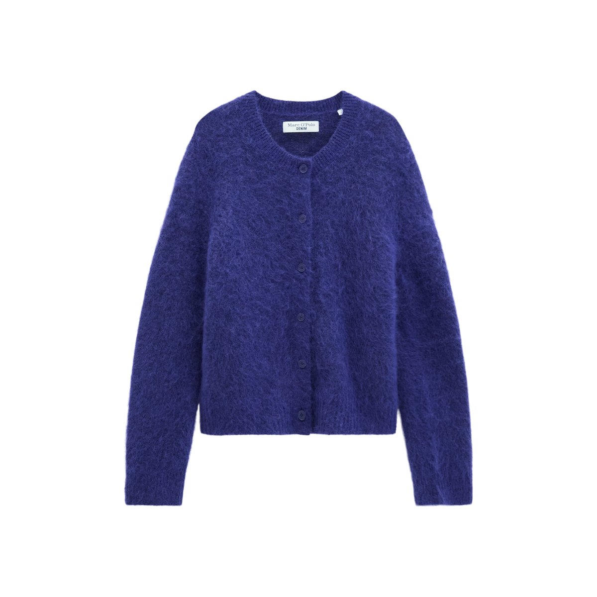 Cardigan douillet, coupe classique en mélange de mohair et de laine vierge violet, MARC O’POLO DENIM