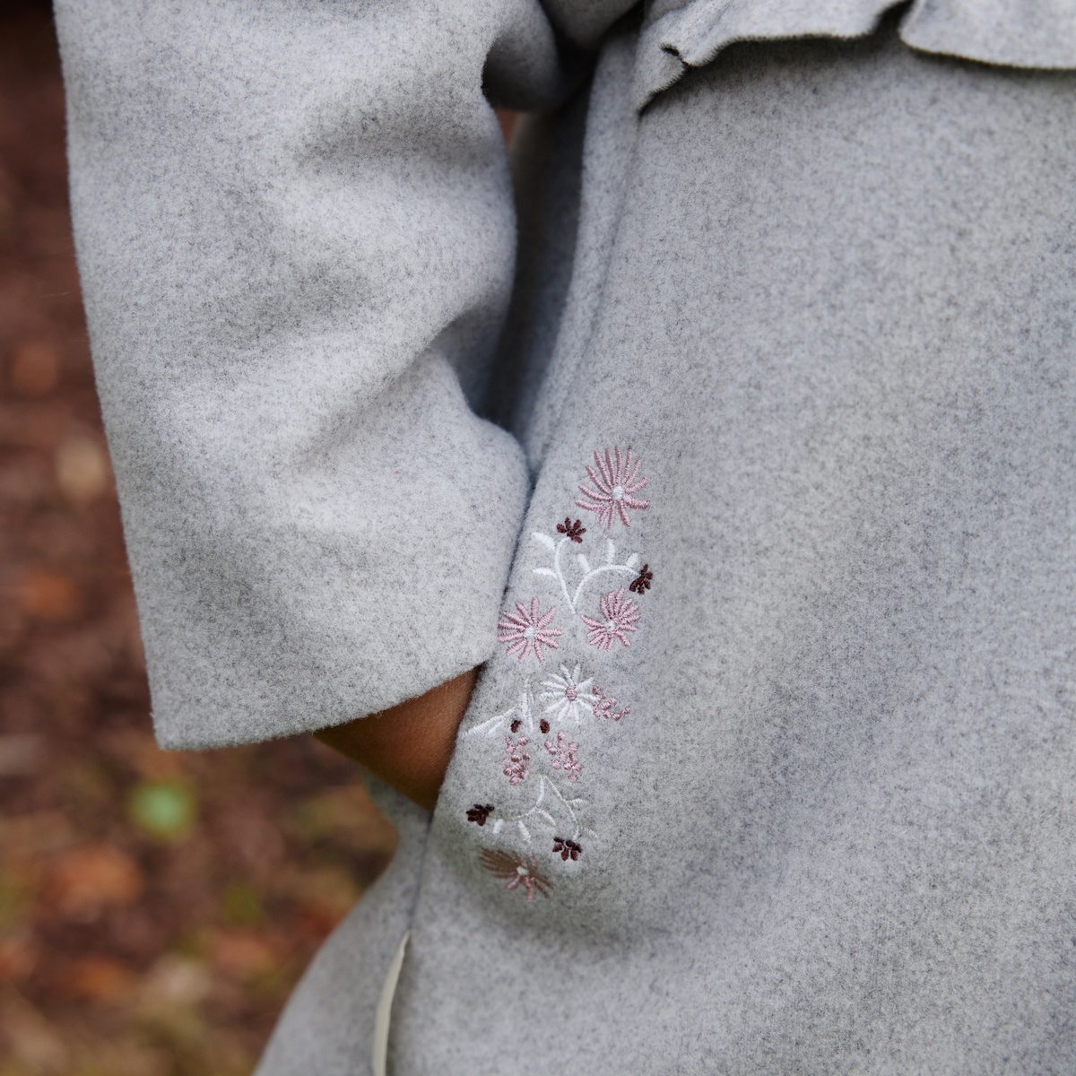 Manteau enfant avec capuche Jeanne gris, PETIT BEGUIN