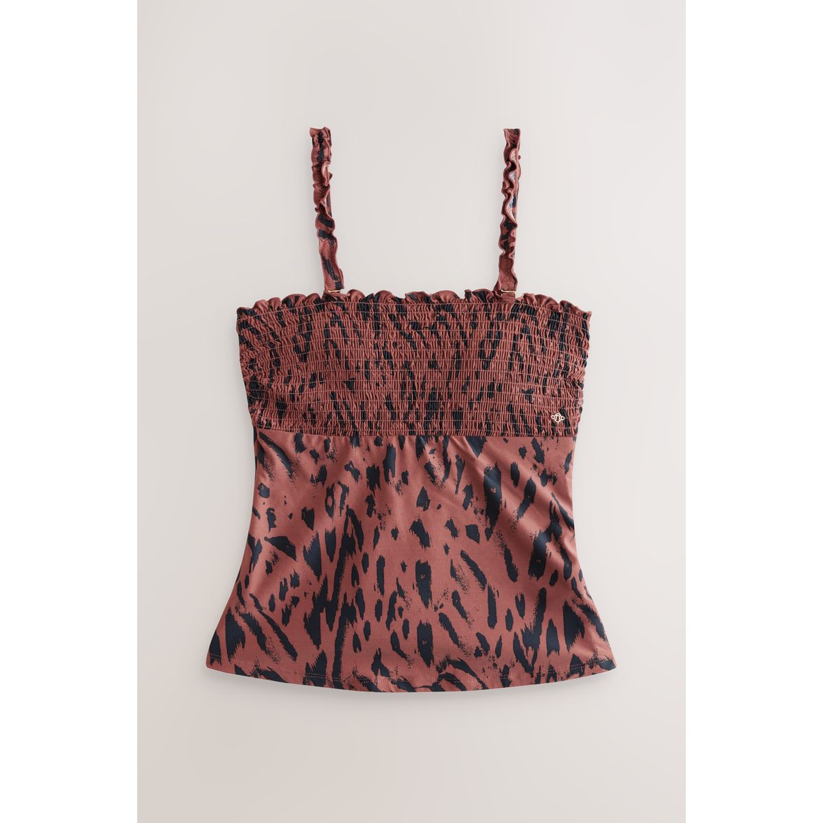 Tankini bandeau effet ventre plat froncé animal, NEXT