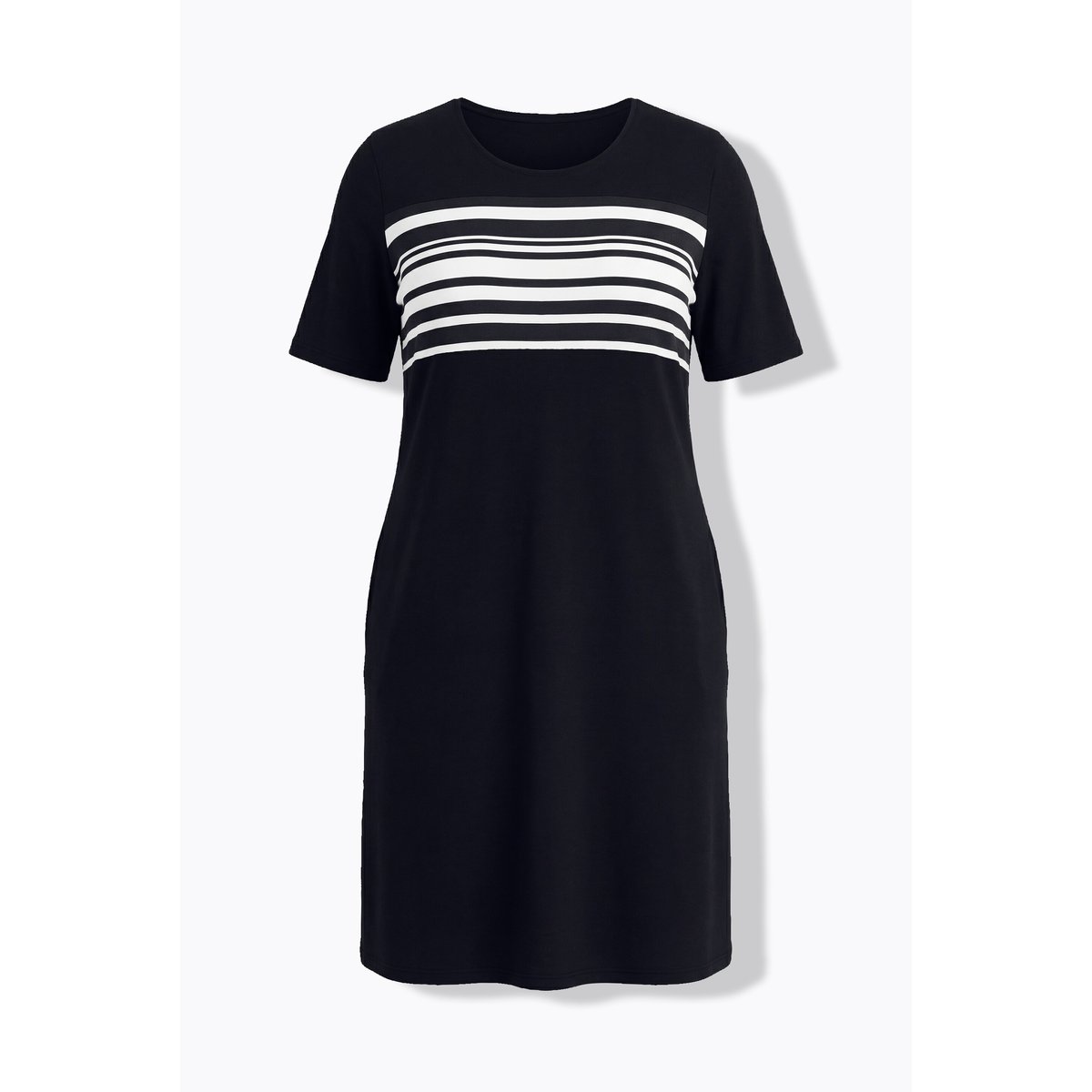 Robe en jersey décolleté rond et manches noir, ULLA POPKEN