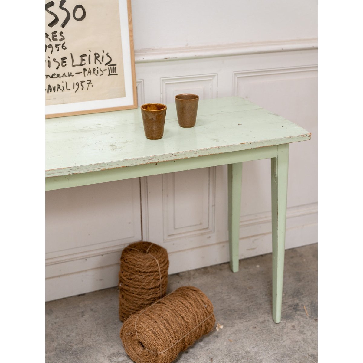 Grande console vert menthe Hanna N°1402 - Bon état vert, DEBONGOUT