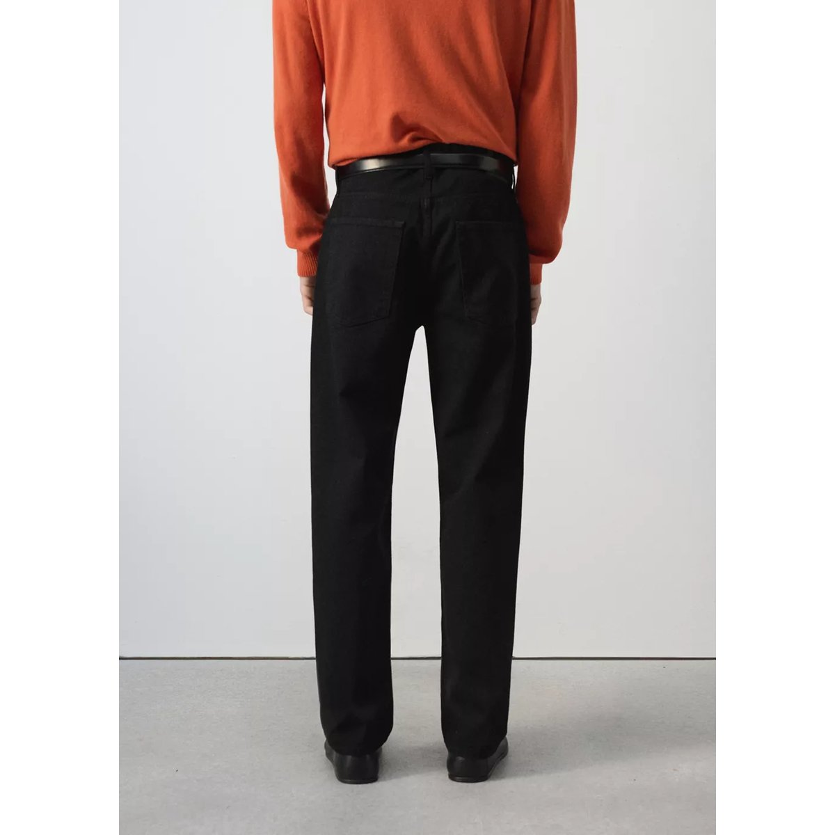 Jean 100 % coton relaxed-fit black denim, MANGO MAN