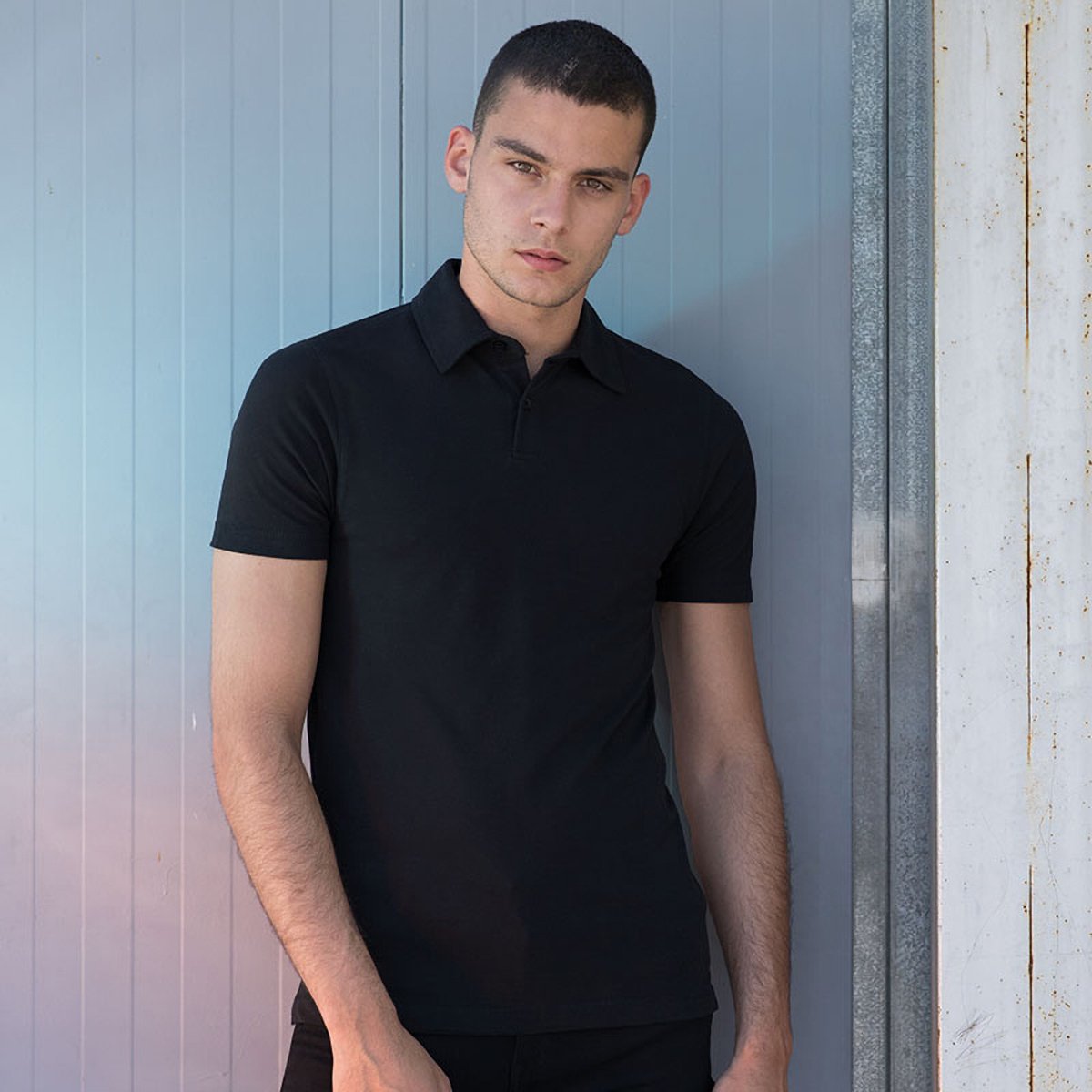 Polo À Manches Courtes noir, SKINNI FIT